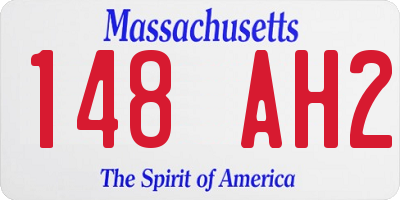 MA license plate 148AH2