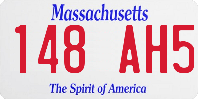 MA license plate 148AH5