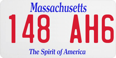 MA license plate 148AH6