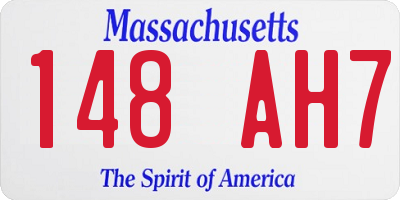 MA license plate 148AH7