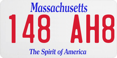 MA license plate 148AH8