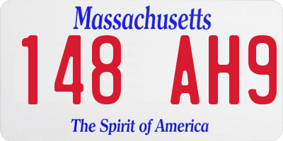 MA license plate 148AH9