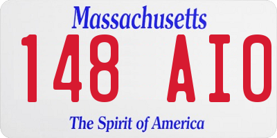MA license plate 148AI0