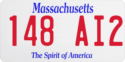 MA license plate 148AI2