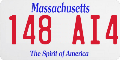 MA license plate 148AI4