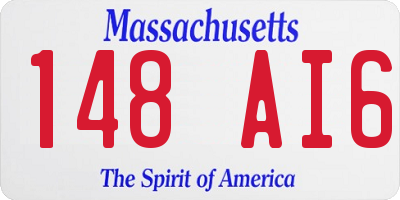 MA license plate 148AI6