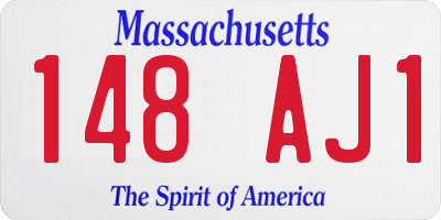 MA license plate 148AJ1