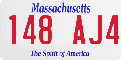 MA license plate 148AJ4
