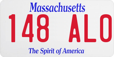 MA license plate 148AL0
