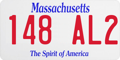 MA license plate 148AL2