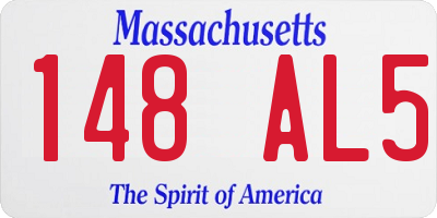 MA license plate 148AL5