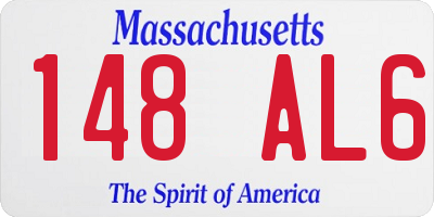 MA license plate 148AL6