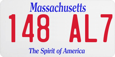 MA license plate 148AL7
