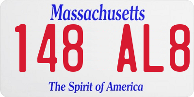 MA license plate 148AL8