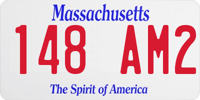 MA license plate 148AM2