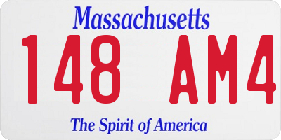 MA license plate 148AM4
