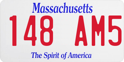 MA license plate 148AM5