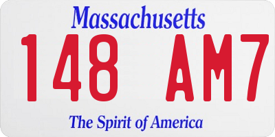MA license plate 148AM7