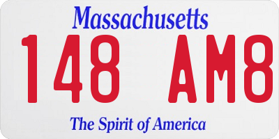 MA license plate 148AM8