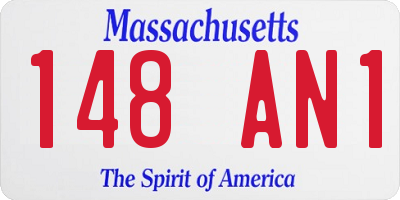 MA license plate 148AN1