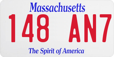 MA license plate 148AN7