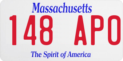 MA license plate 148AP0