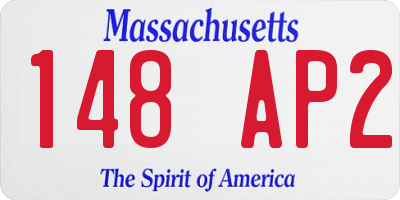 MA license plate 148AP2