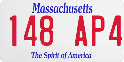 MA license plate 148AP4