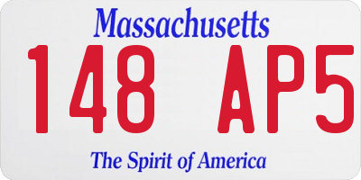 MA license plate 148AP5