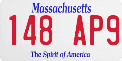 MA license plate 148AP9
