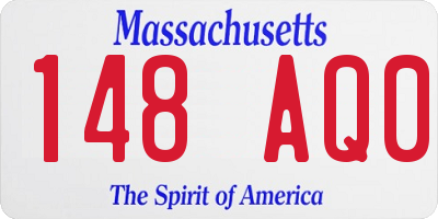 MA license plate 148AQ0