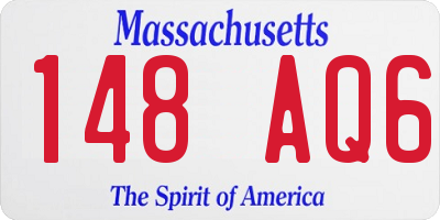 MA license plate 148AQ6