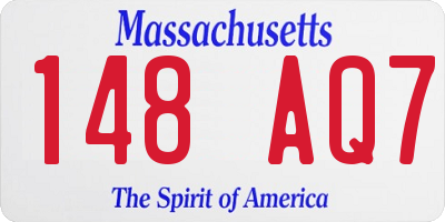 MA license plate 148AQ7