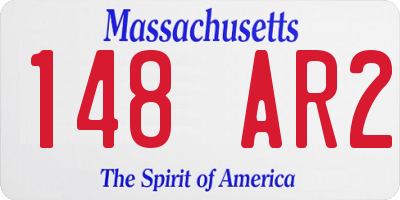 MA license plate 148AR2