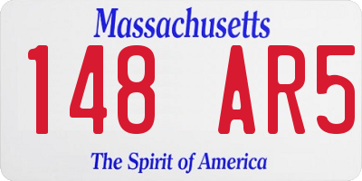 MA license plate 148AR5