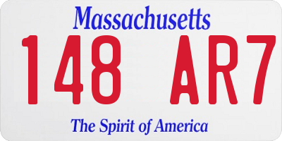 MA license plate 148AR7