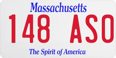 MA license plate 148AS0