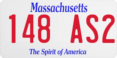 MA license plate 148AS2