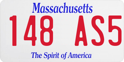 MA license plate 148AS5