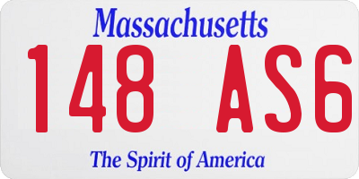 MA license plate 148AS6