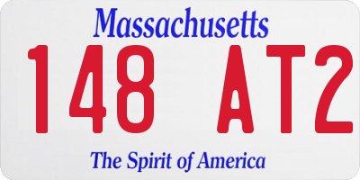 MA license plate 148AT2