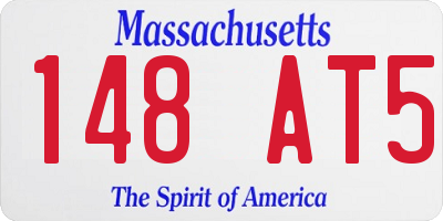 MA license plate 148AT5
