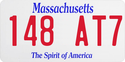 MA license plate 148AT7