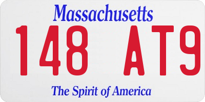 MA license plate 148AT9