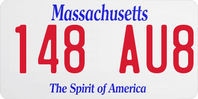 MA license plate 148AU8
