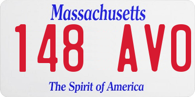 MA license plate 148AV0