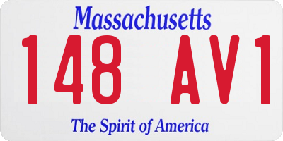 MA license plate 148AV1