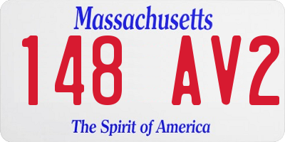MA license plate 148AV2