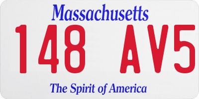 MA license plate 148AV5