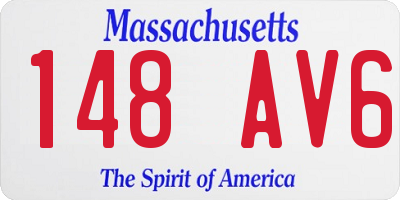 MA license plate 148AV6